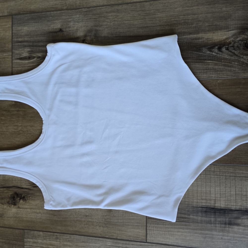 nuuds Seamless Scoop White Bodysuit